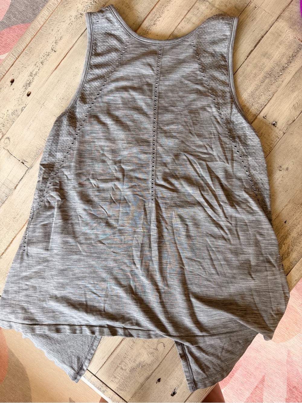 Athleta Gray Perforated Back Tank Top